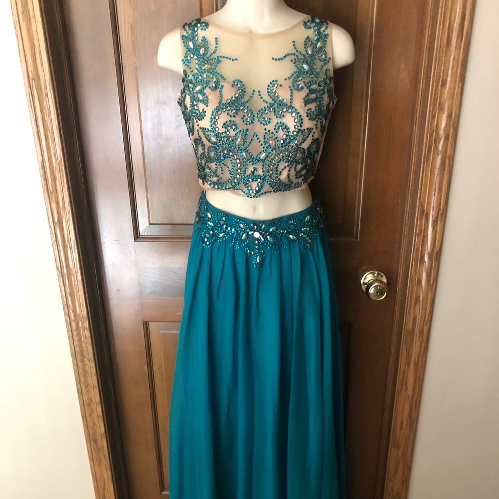 Vienna Teal Two-Piece Dress
